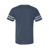 602MR JERZEES Triblend Varsity Ringer T-Shirt Indigo Heather/ Oxford