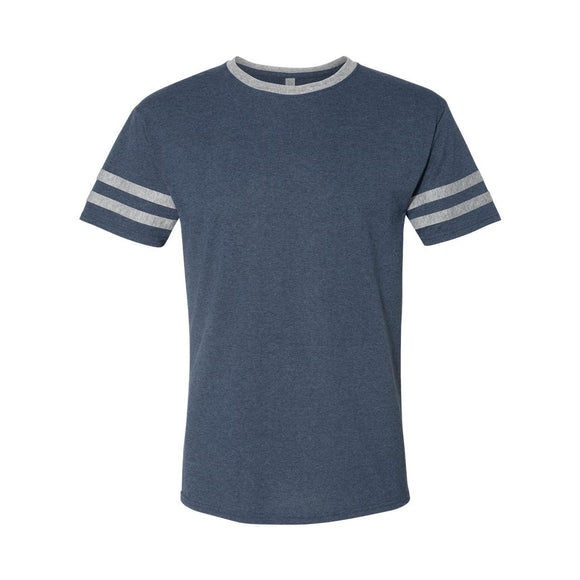 602MR JERZEES Triblend Varsity Ringer T-Shirt Indigo Heather/ Oxford