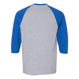 5700 Gildan Heavy Cotton™ Raglan Three-Quarter Sleeve T-Shirt Sport Grey/ Royal