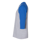 5700 Gildan Heavy Cotton™ Raglan Three-Quarter Sleeve T-Shirt Sport Grey/ Royal