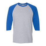 5700 Gildan Heavy Cotton™ Raglan Three-Quarter Sleeve T-Shirt Sport Grey/ Royal