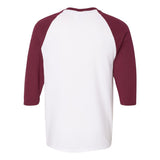 5700 Gildan Heavy Cotton™ Raglan Three-Quarter Sleeve T-Shirt White/ Maroon