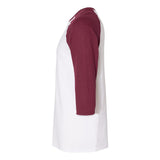 5700 Gildan Heavy Cotton™ Raglan Three-Quarter Sleeve T-Shirt White/ Maroon