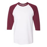 5700 Gildan Heavy Cotton™ Raglan Three-Quarter Sleeve T-Shirt White/ Maroon