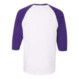 5700 Gildan Heavy Cotton™ Raglan Three-Quarter Sleeve T-Shirt White/ Purple