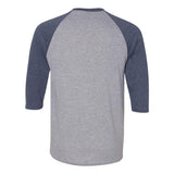 6755 Anvil Triblend Raglan Three-Quarter Sleeve T-Shirt Heather Grey/ Heather Navy