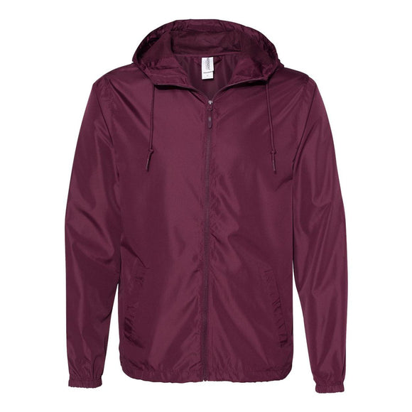 EXP54LWZ Independent Trading Co. Lightweight Windbreaker Full-Zip Jacket Maroon