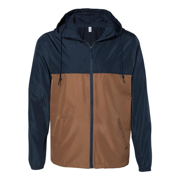 EXP54LWZ Independent Trading Co. Lightweight Windbreaker Full-Zip Jacket Classic Navy/ Saddle