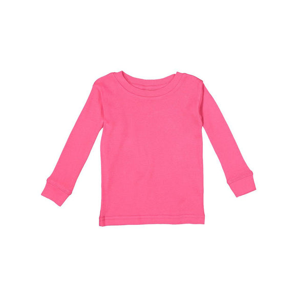 101Z Rabbit Skins Infant Baby Rib Pajama Long Sleeve Top Hot Pink