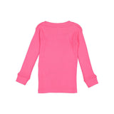 201Z Rabbit Skins Toddler Baby Rib Pajama Long Sleeve Top Hot Pink