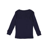 201Z Rabbit Skins Toddler Baby Rib Pajama Long Sleeve Top Navy