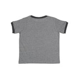 3032 Rabbit Skins Toddler Retro Ringer Fine Jersey Tee Granite Heather/ Vintage Smoke