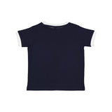 3032 Rabbit Skins Toddler Retro Ringer Fine Jersey Tee Navy/ White