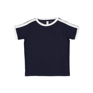 3032 Rabbit Skins Toddler Retro Ringer Fine Jersey Tee Navy/ White