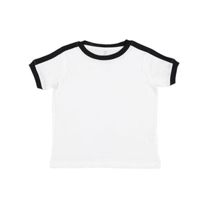 3032 Rabbit Skins Toddler Retro Ringer Fine Jersey Tee White/ Black