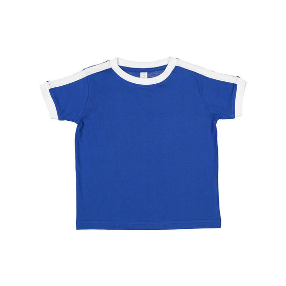 3032 Rabbit Skins Toddler Retro Ringer Fine Jersey Tee Royal/ White