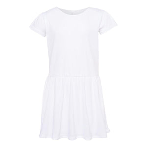 5323 Rabbit Skins Toddler Baby Rib Dress White