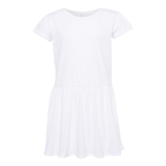 5323 Rabbit Skins Toddler Baby Rib Dress White