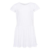 5323 Rabbit Skins Toddler Baby Rib Dress White