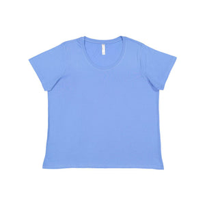 3804 LAT Curvy Collection Women's Scoop Neck Premium Jersey Tee Carolina Blue