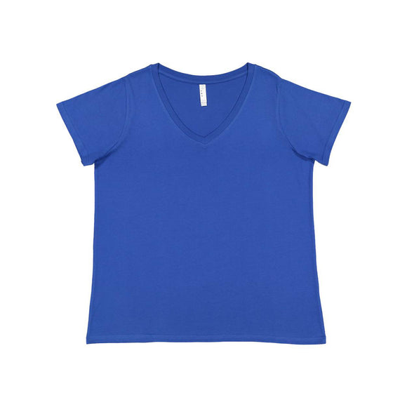 3807 LAT Curvy Collection Women's Premium Jersey V-Neck Tee Royal