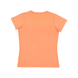 3507 LAT Women's Fine Jersey V-Neck Tee Papaya