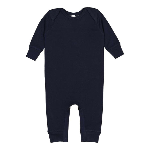 4412 Rabbit Skins Infant Long Legged Baby Rib Bodysuit Navy