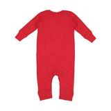 4412 Rabbit Skins Infant Long Legged Baby Rib Bodysuit Red