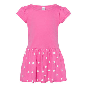 5320 Rabbit Skins Infant Baby Rib Dress Raspberry/ Raspberry Dot