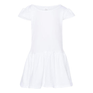 5320 Rabbit Skins Infant Baby Rib Dress White