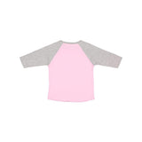 3330 Rabbit Skins Toddler Baseball Fine Jersey Three-Quarter Sleeve Tee Pink/ Vintage Heather