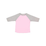 3330 Rabbit Skins Toddler Baseball Fine Jersey Three-Quarter Sleeve Tee Pink/ Vintage Heather