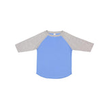 3330 Rabbit Skins Toddler Baseball Fine Jersey Three-Quarter Sleeve Tee Carolina Blue/ Vintage Heather