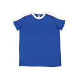 6132 LAT Youth Retro Ringer Fine Jersey Tee Royal/ White