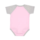 4430 Rabbit Skins Infant Baseball Fine Jersey Bodysuit Pink/ Vintage Heather