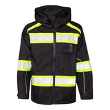 B300-303 Kishigo EV Series® Enhanced Visibility Premium Jacket Black/ Lime