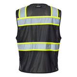 B150-156 Kishigo EV Series® Enhanced Visibility 3 Pocket Mesh Vest Black/ Lime - B150