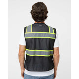 B150-156 Kishigo EV Series® Enhanced Visibility 3 Pocket Mesh Vest Black/ Lime - B150