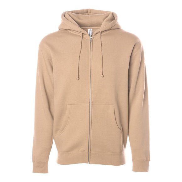 IND4000Z Independent Trading Co. Heavyweight Full-Zip Hooded Sweatshirt Sandstone