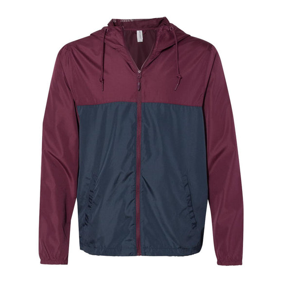 EXP54LWZ Independent Trading Co. Lightweight Windbreaker Full-Zip Jacket Maroon/ Classic Navy