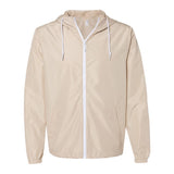 EXP54LWZ Independent Trading Co. Lightweight Windbreaker Full-Zip Jacket Classic Khaki/ White Zipper