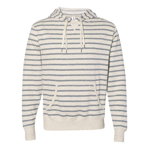 PRM90HT Independent Trading Co. Midweight French Terry Hooded Sweatshirt Oatmeal Heather/ Salt & Pepper Stripe