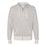 PRM90HTZ Independent Trading Co. Heathered French Terry Full-Zip Hooded Sweatshirt Oatmeal Heather/ Salt & Pepper Stripe