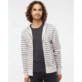 PRM90HTZ Independent Trading Co. Heathered French Terry Full-Zip Hooded Sweatshirt Oatmeal Heather/ Salt & Pepper Stripe