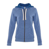 9603 Next Level Women's Malibu Raglan Full-Zip Hoodie Heather Bay Blue