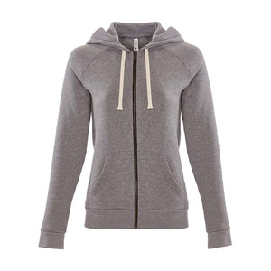 9603 Next Level Women's Malibu Raglan Full-Zip Hoodie Heather Grey