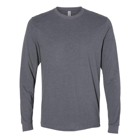 6411 Next Level Unisex Sueded Long Sleeve T-Shirt Heather Charcoal