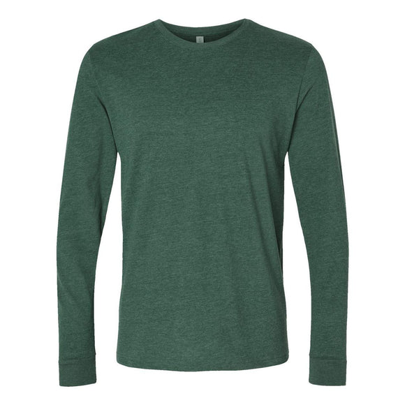 6411 Next Level Unisex Sueded Long Sleeve T-Shirt Heather Forest Green