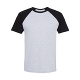 3650 Next Level Unisex Cotton Raglan T-Shirt Black/ Heather Grey