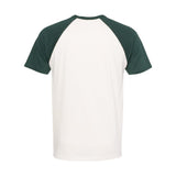 3650 Next Level Unisex Cotton Raglan T-Shirt Forest Green/ Natural